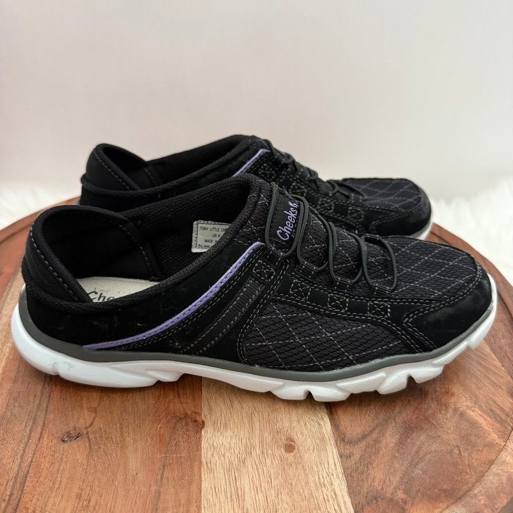 Tony Little Cheeks Fit‎ Body Snuggle Foam Black Purple Walking Shoes Womens 9
